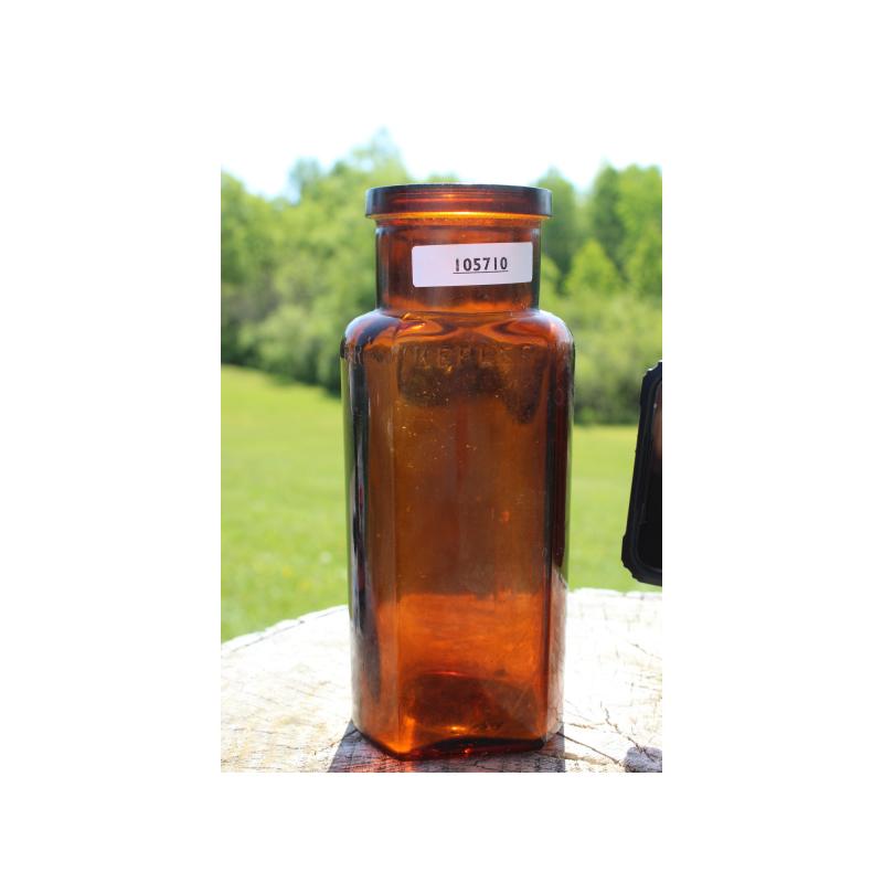7.5" Vintage Kepler WELLCOME chemical works bottle - Brown Glass