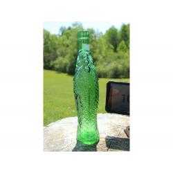 10" Vintage Fish bottle - Green Glass