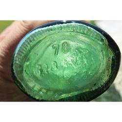 10" Vintage Fish bottle - Green Glass