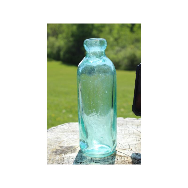 7" Vintage GEO. House Little Falls NY bottle - Green Glass