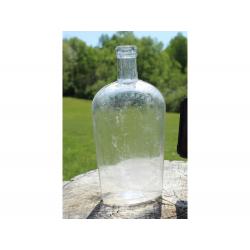 8" Vintage Warranted flask bottle - Clear Glass