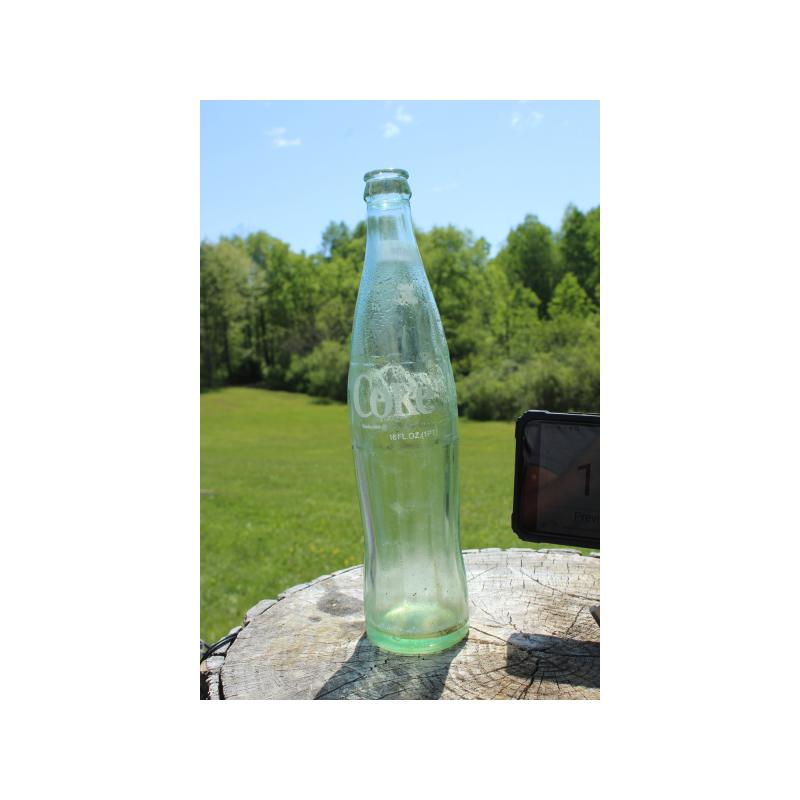 11" Vintage Coca-Cola 16 FL OZ bottle - Green Glass