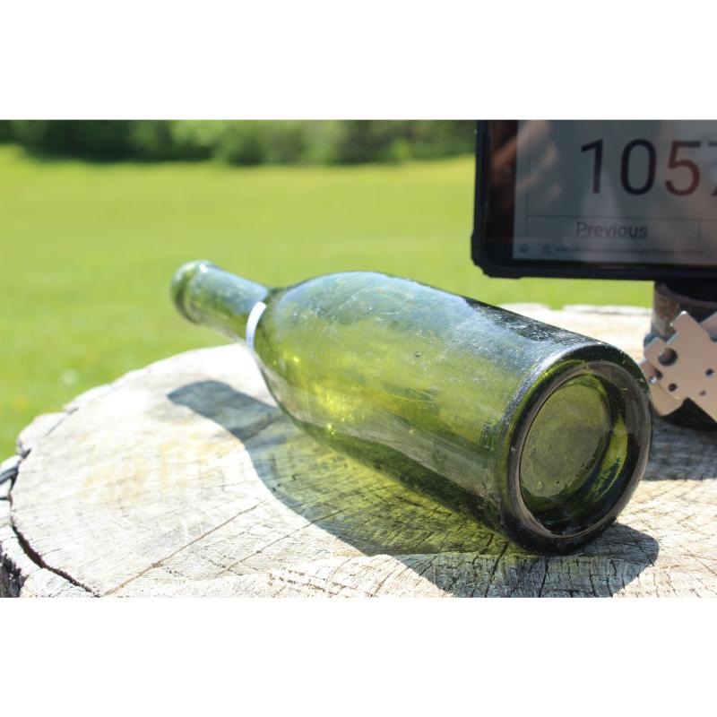 9.5" Vintage Soda bottle - Green Glass
