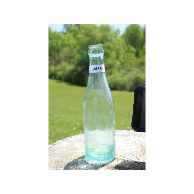 8" Vintage Soda bottle - Green Glass