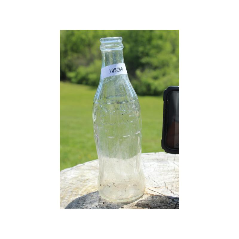 7.5" Vintage Coke bottle 10 ounce bottle - Clear Glass