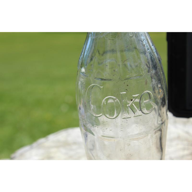 7.5" Vintage Coke bottle 10 ounce bottle - Clear Glass
