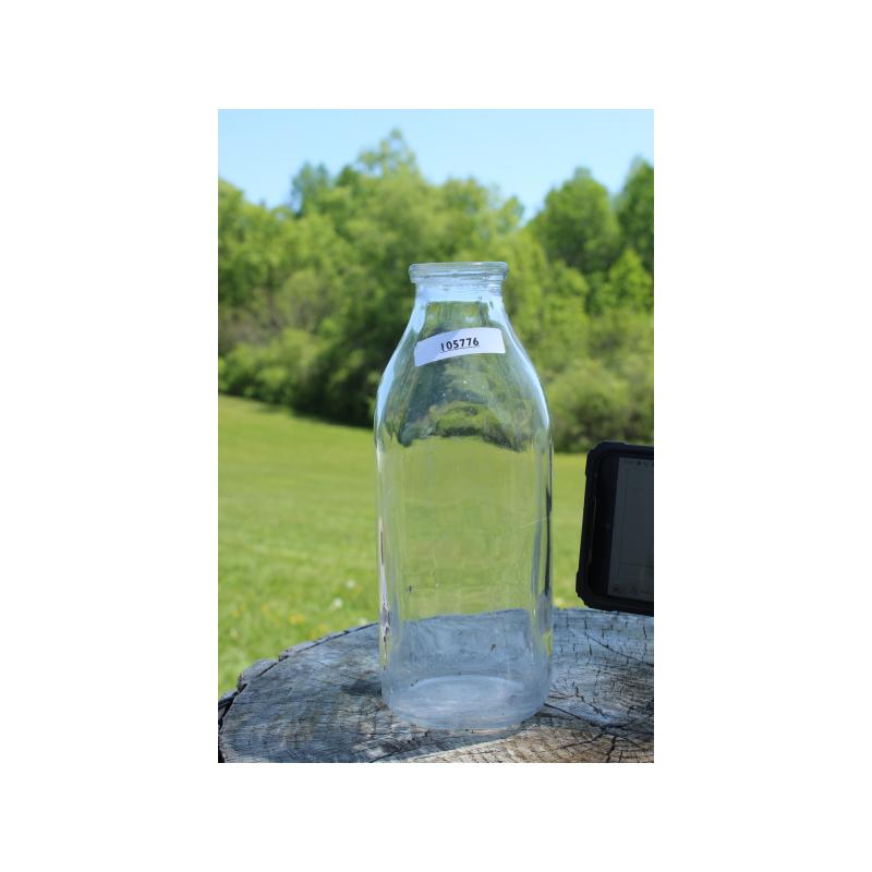 8.5" Vintage Milk bottle 1 quart - Clear Glass