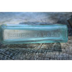 5.5" Vintage Dr. Lawrence'S cough balsam bottle - Green Glass