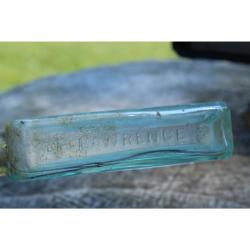 5.5" Vintage Dr. Lawrence'S cough balsam bottle - Green Glass