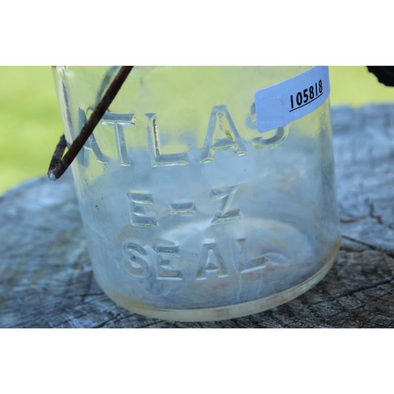 5" Vintage ATLAS E-Z- SEAL JAR - Clear Glass