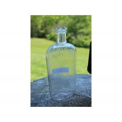 6" Vintage WARRANTED FLASK bottle - Clear Glass