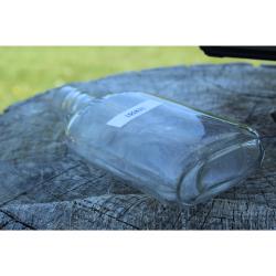 6.5" Vintage FULL 1/2 PINT bottle - Clear Glass