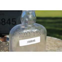 6.5" Vintage HALF PINT bottle - Clear Glass