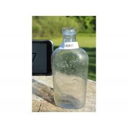 6" Vintage WARRANTED FLASK 7 FL OZ. bottle - Clear Glass