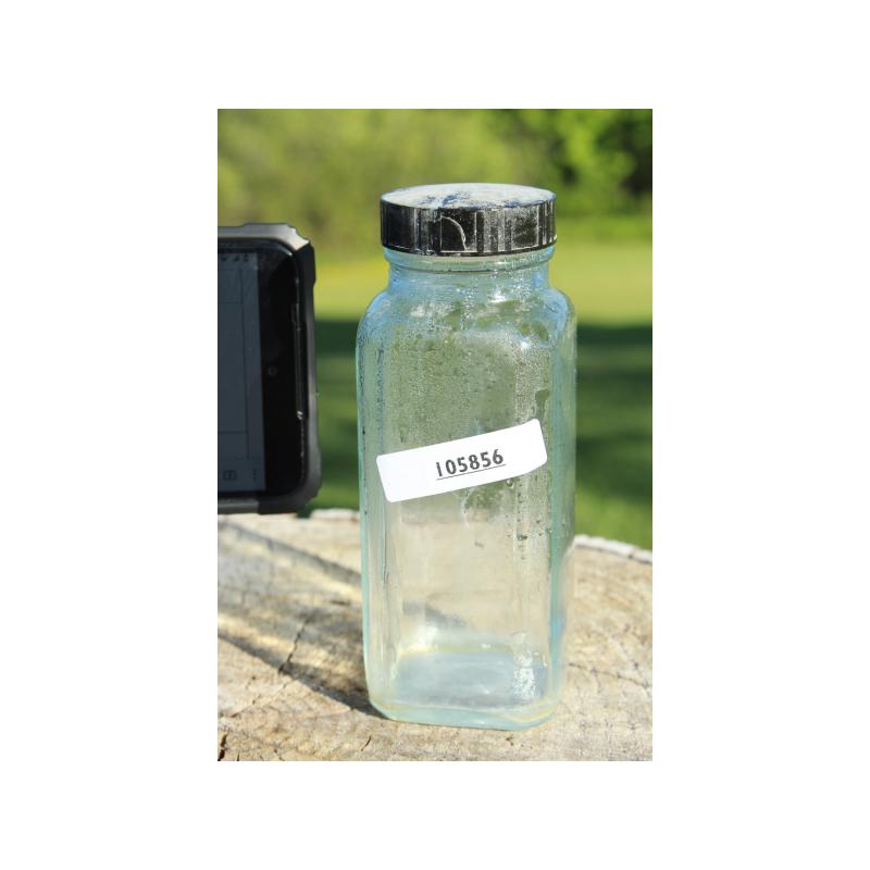 5.5" Vintage JAR WITH TOP - Clear Glass