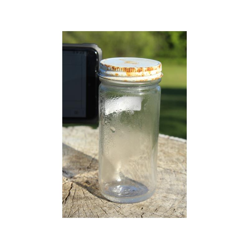 4.5" Vintage GLASS JAR WITH LID - Clear Glass