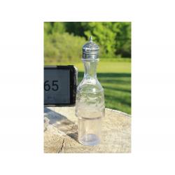 7" Vintage Etched salt shaker - Clear Glass