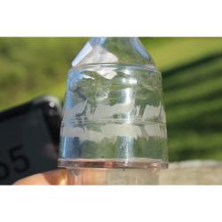 7" Vintage Etched salt shaker - Clear Glass