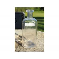 6" Vintage CRACKED GLASS bottle - Clear Glass