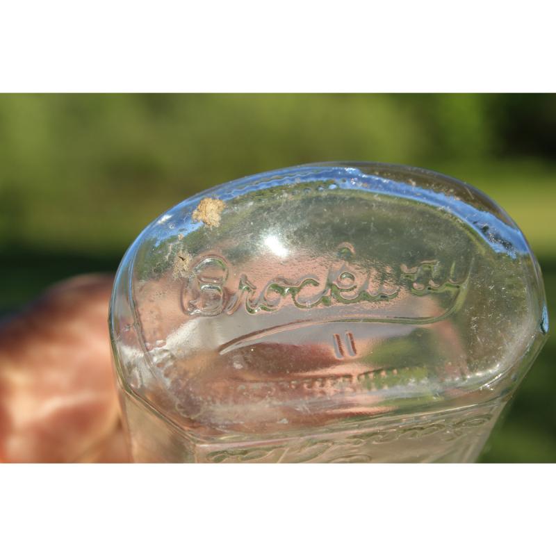 5" Vintage SANI GLAS BROCKWAY GLASS BOTTLE - Clear Glass