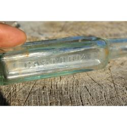 6" Vintage Bottle Cha.H.Fletchers Castoria Embossed Medicine - Green Glass