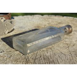 5.5" Vintage MEDICINE BOTTLE - Clear Glass