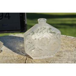 3" Vintage ETCHED PERFUME BOTTLE - Clear Glass