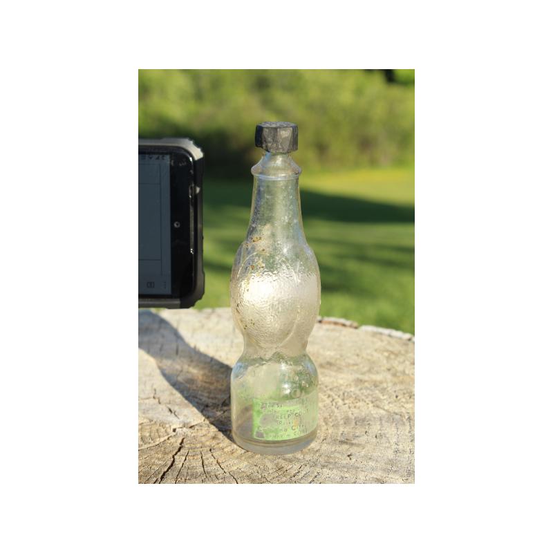 5.5" Vintage DROP O LEMON Handy Table Lemon Juice Hourglass Bottle - Clear Glass