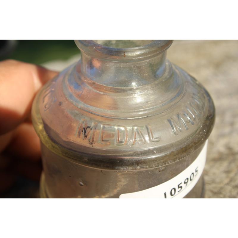3" Vintage c1910-20 Lepage's Gold Medal Mucilage, Inkwell Bottle - Clear Glass