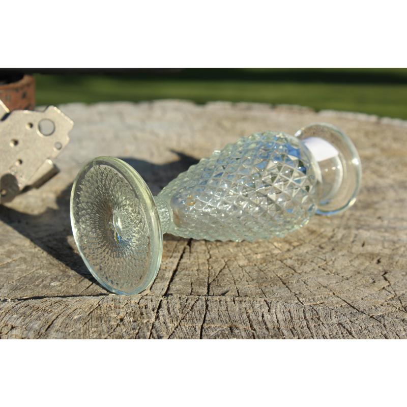 4" Vintage CUT GLASS PERFUME BOTTLE - Clear Glass