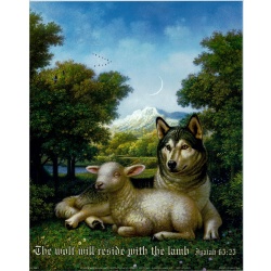 (8 x 10) Art Print DC0101 Applejack Art Partners - ISAIAH 65:25 The wolf will reside with the lamb