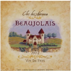 (6 x 6) Art Print LM1014A LOUISE MAX - 1902 Beaujolais Clos Des Adrienne Vin De Pays