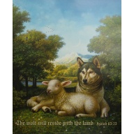 (16 x 20) Art Print DC0301 Applejack Art Partners - Isaiah 65:25 The Wolf Will Reside with the Lamb