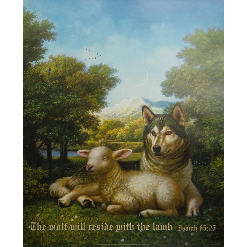 (16 x 20) Art Print DC0301 Applejack Art Partners - Isaiah 65:25 The Wolf Will Reside with the Lamb