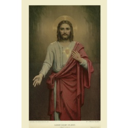 (11 x 16.5) Art Print RE5E C. Bosseron Chambers - Sacred Heart of Jesus Christ 1958