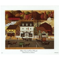 Lot of 13 (5 x 6) Art Print AM69 Charles Wysocki - Village Square