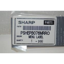 SHARP PSHEPB076MRR0 MENU LABEL 