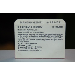 121-D7 Pfanstiehl Diamond Needles Stylus Cartridge  #23 Original Package