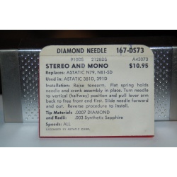 167-DS73 Pfanstiehl Diamond Needles Stylus Cartridge  #37 Original Package