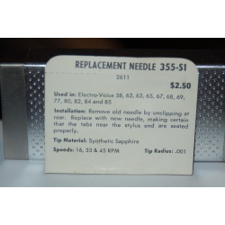 355-S1 Pfanstiehl Diamond Needles Stylus Cartridge  #124 Original Package