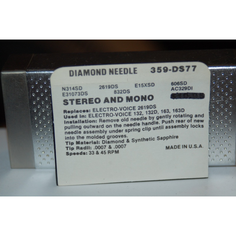 359-DS77 Pfanstiehl Diamond Needles Stylus Cartridge  #133 Original Package