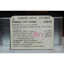 375-DS77 Pfanstiehl Diamond Needles Stylus Cartridge  #156 Original Package