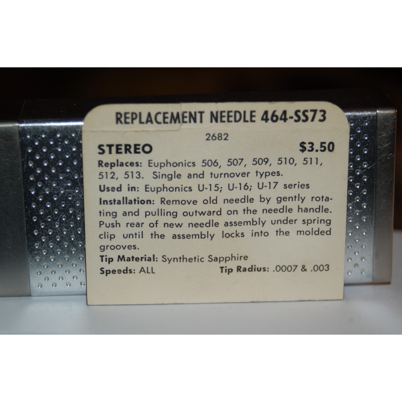 464-SS73 Pfanstiehl Diamond Needles Stylus Cartridge  #168 Original Package
