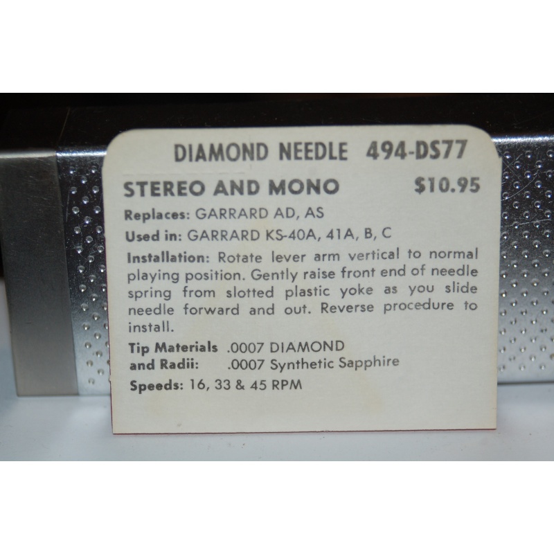 494-DS77 Pfanstiehl Diamond Needles Stylus Cartridge  #174 Original Package