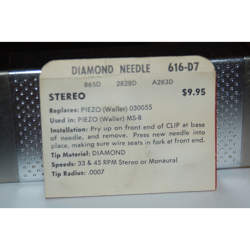 616-D7 Pfanstiehl Diamond Needles Stylus Cartridge  #233 Original Package