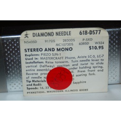 618-DS77 Pfanstiehl Diamond Needles Stylus Cartridge  #237 Original Package