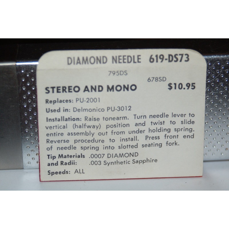 619-DS73 Pfanstiehl Diamond Needles Stylus Cartridge  #240 Original Package