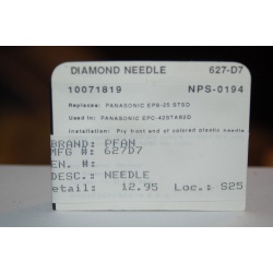 627-D7 Pfanstiehl Diamond Needles Stylus Cartridge  #259 Original Package