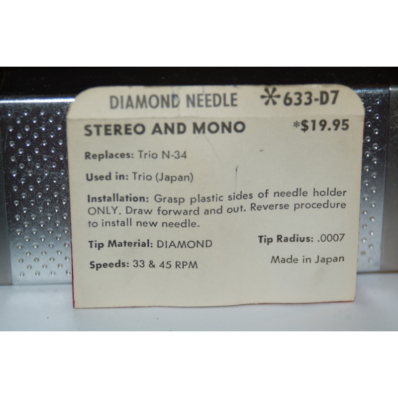 633-D7 Pfanstiehl Diamond Needles Stylus Cartridge  #268 Original Package
