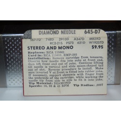 645-D7 Pfanstiehl Diamond Needles Stylus Cartridge  #281 Original Package